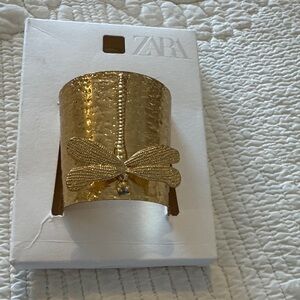 Zara Gold Dragonfly Cuff Bracelet